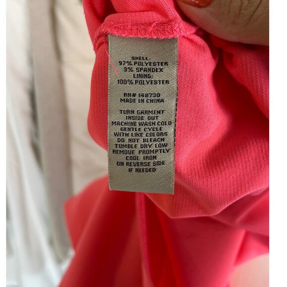 Eci NEw York Women's Size XS Bright Pink Criss Cross V Neck Shift Dress #0254 - Picture 7 of 10